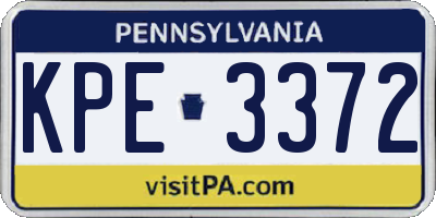 PA license plate KPE3372