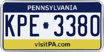 PA license plate KPE3380
