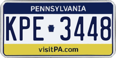 PA license plate KPE3448