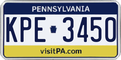 PA license plate KPE3450
