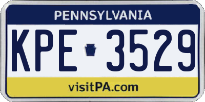 PA license plate KPE3529