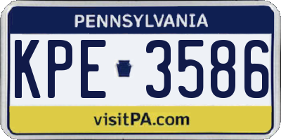 PA license plate KPE3586
