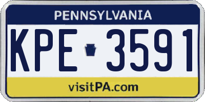 PA license plate KPE3591