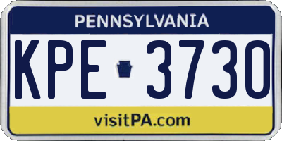 PA license plate KPE3730