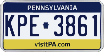 PA license plate KPE3861
