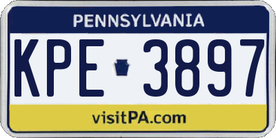 PA license plate KPE3897