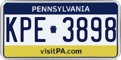 PA license plate KPE3898