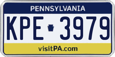 PA license plate KPE3979