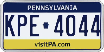 PA license plate KPE4044