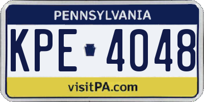 PA license plate KPE4048