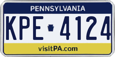 PA license plate KPE4124