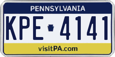 PA license plate KPE4141