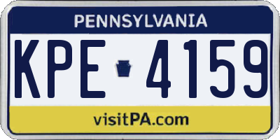 PA license plate KPE4159