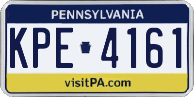 PA license plate KPE4161