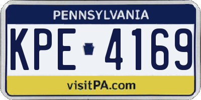 PA license plate KPE4169