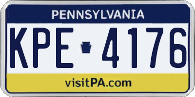 PA license plate KPE4176