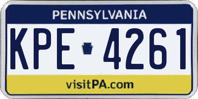 PA license plate KPE4261