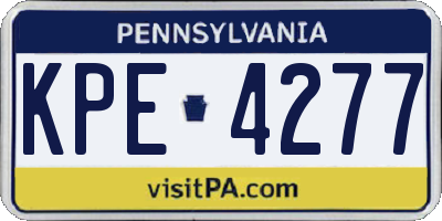 PA license plate KPE4277