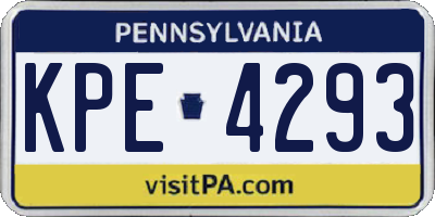 PA license plate KPE4293