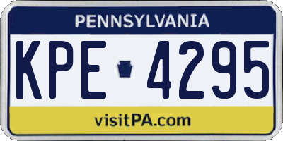 PA license plate KPE4295
