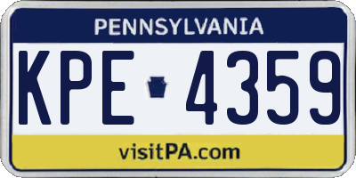 PA license plate KPE4359