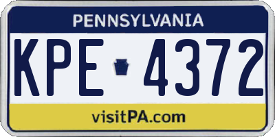 PA license plate KPE4372