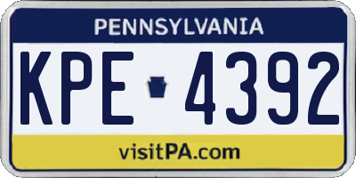 PA license plate KPE4392