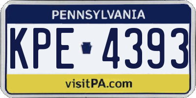 PA license plate KPE4393