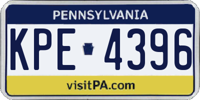 PA license plate KPE4396