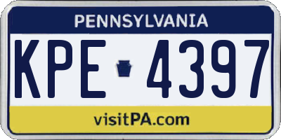 PA license plate KPE4397