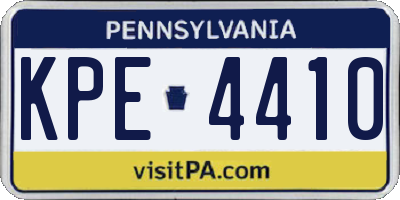 PA license plate KPE4410