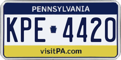 PA license plate KPE4420