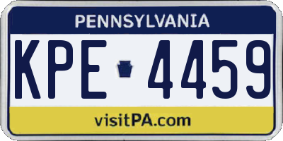 PA license plate KPE4459
