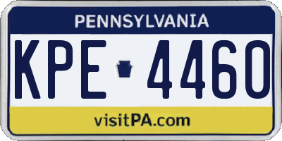 PA license plate KPE4460