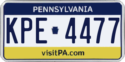 PA license plate KPE4477