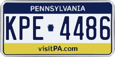 PA license plate KPE4486