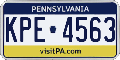 PA license plate KPE4563