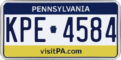 PA license plate KPE4584