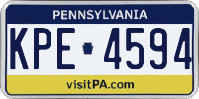 PA license plate KPE4594