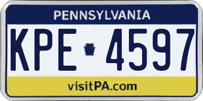 PA license plate KPE4597