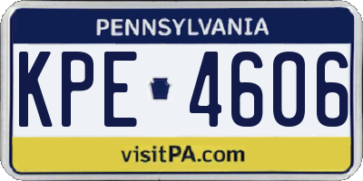 PA license plate KPE4606