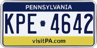 PA license plate KPE4642