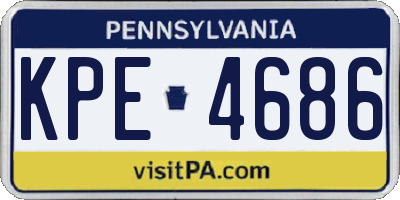 PA license plate KPE4686