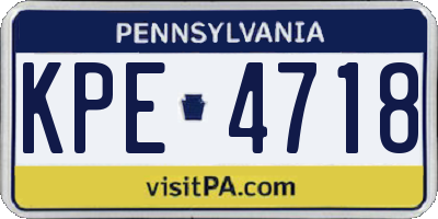 PA license plate KPE4718