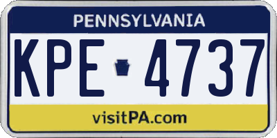 PA license plate KPE4737
