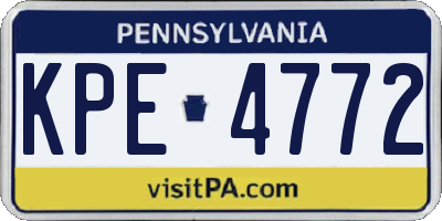 PA license plate KPE4772