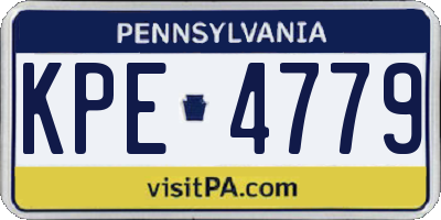 PA license plate KPE4779