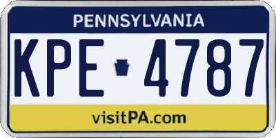 PA license plate KPE4787