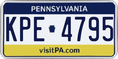 PA license plate KPE4795