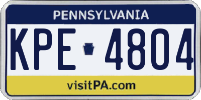 PA license plate KPE4804